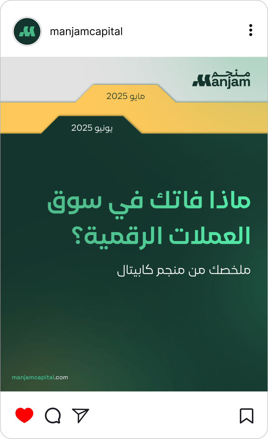 Manjam Capital social media post - Arabic content about investment space